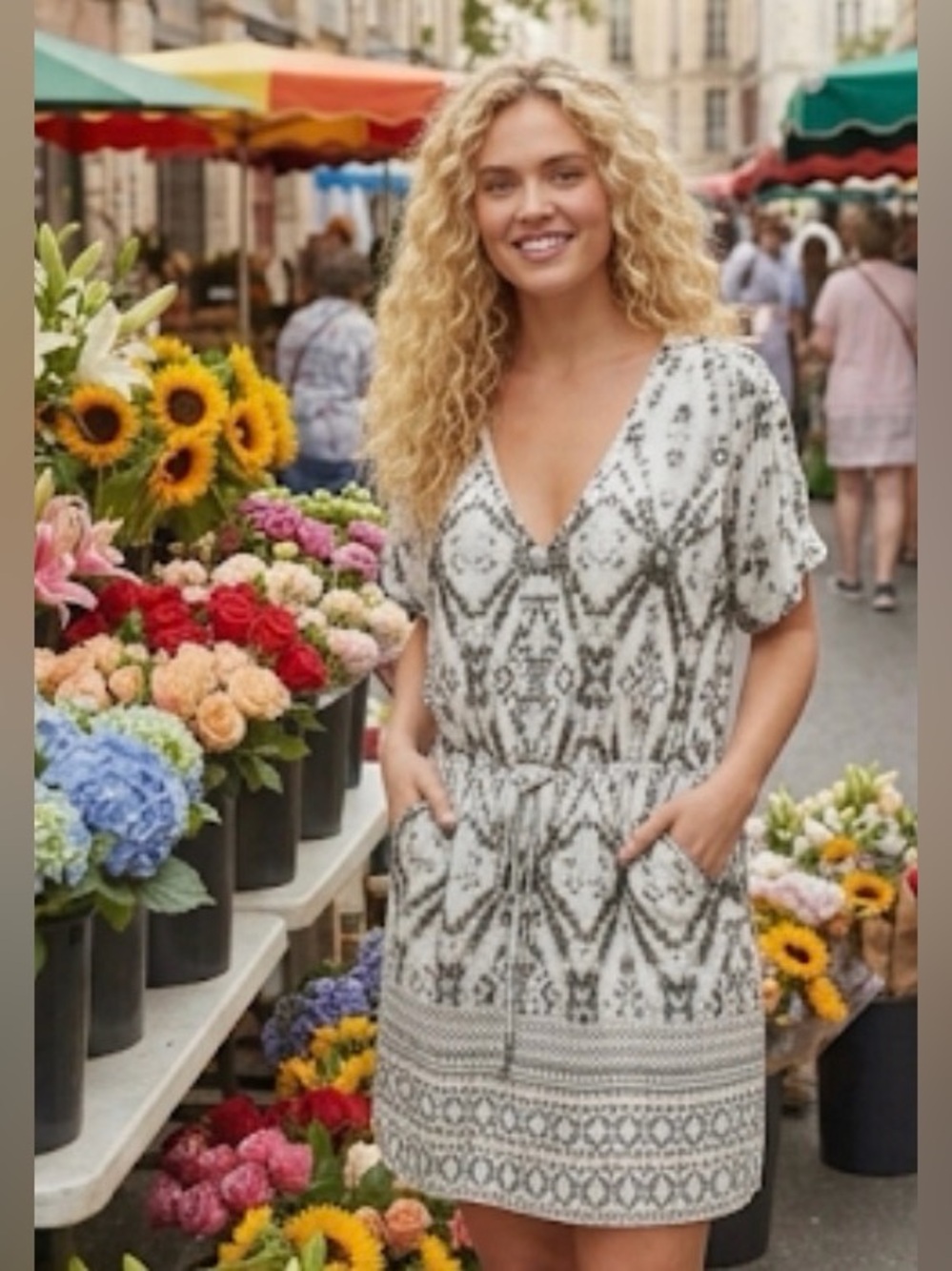 Soma XXL Tie Dye Jungle Blouson Dress, Size XXL